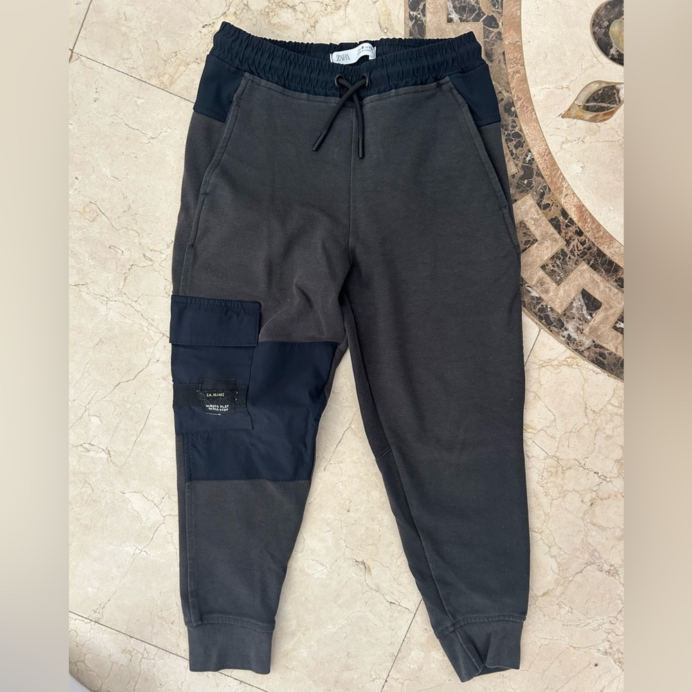 Boys Zara Black and Gray Jogger Pants